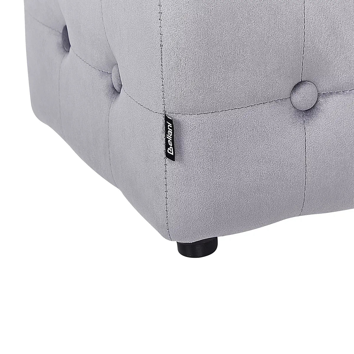 Beliani Wisconsin Velvet Tufted Pouffe For Small Rooms Grey-Furniture Kingdom